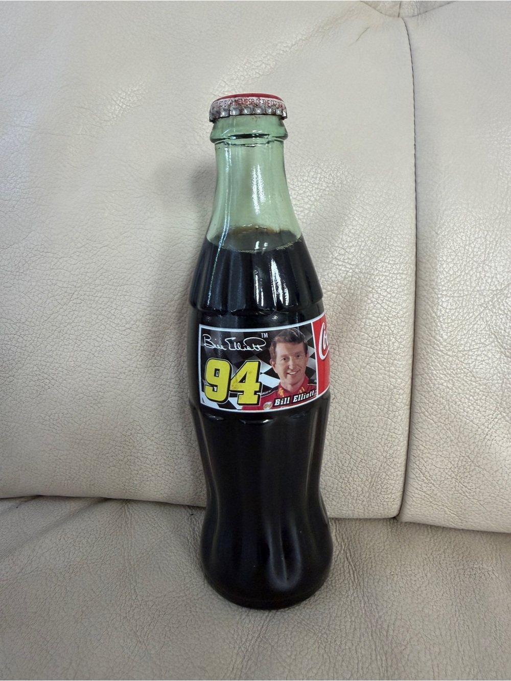 1998 commemorative Coca-Cola bottle featuring NASCAR driver Bill Elliott.